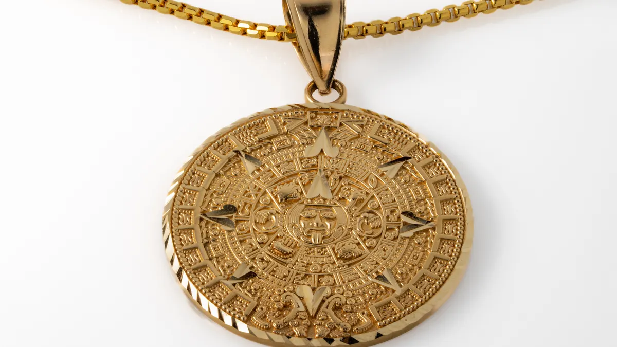 Gold medallion pendant necklace